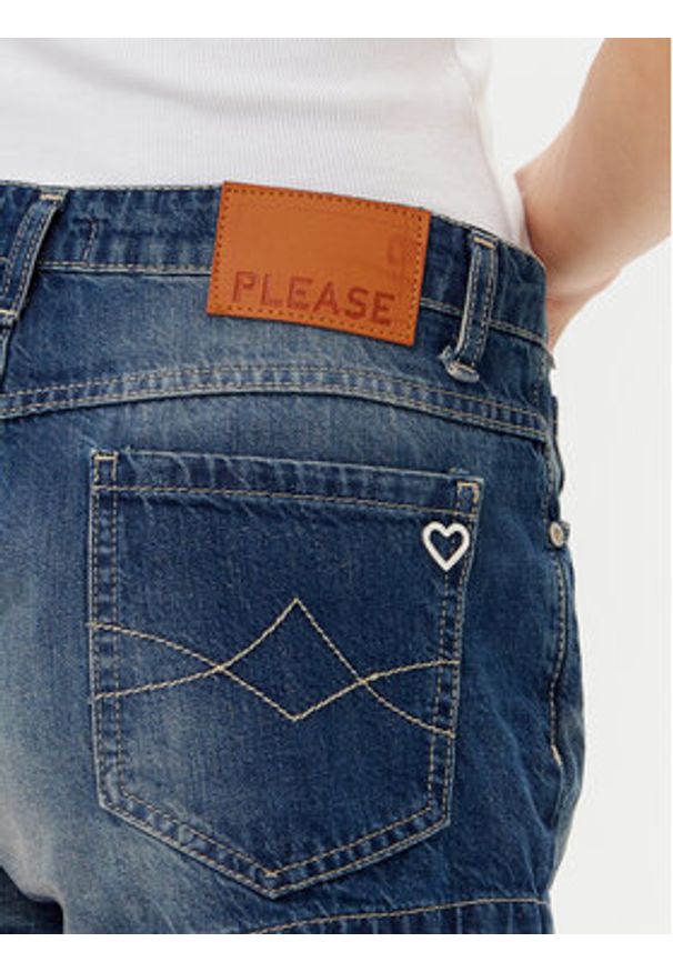 Please Szorty jeansowe D0IEEH0W6G Niebieski Regular Fit. Kolor: niebieski. Materiał: bawełna