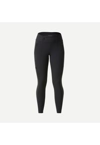 FORCLAZ - Legginsy trekkingowe damskie Forclaz Travel 500. Kolor: czarny. Materiał: materiał, poliamid, poliester, elastan