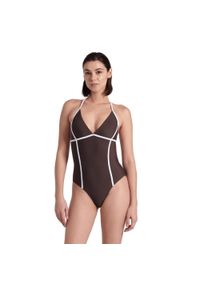 Strój kąpielowy damski na basen Arena Women's ProFile Tie Back. Kolor: wielokolorowy, brązowy, biały #1