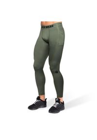 GORILLA WEAR - Legginsy fitness męskie Gorilla Wear Smart Tights. Kolor: brązowy, zielony. Sport: fitness