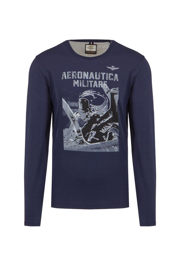 Aeronautica Militare - T-shirt AERONAUTICA MILITARE. Okazja: na co dzień. Materiał: bawełna. Długość rękawa: długi rękaw. Długość: długie. Wzór: nadruk, moro. Styl: klasyczny, casual, militarny