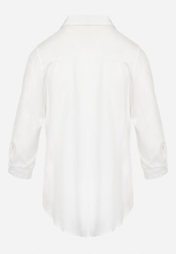 Born2be - Biała Klasyczna Koszula z Bawełny i Wiskozy Yelvira. Kolor: biały. Materiał: bawełna, wiskoza. Styl: klasyczny