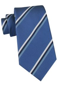 Klasyczny Krawat Klubowy - Alties - Niebieski, w Prążek. Kolor: niebieski. Materiał: tkanina. Wzór: prążki. Styl: klasyczny #1