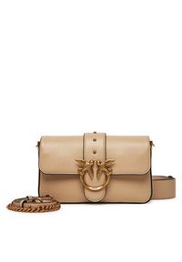 Pinko - PINKO Torebka Love One Mini Slouchy Fl PE 25 PLTT 104340 A0QO Beżowy. Kolor: beżowy. Materiał: skórzane #3
