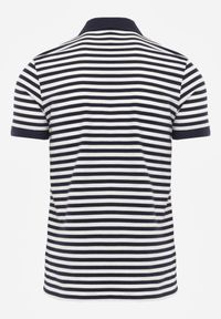 Born2be - Granatowa Bawełniana Koszulka Polo w Paski w Stylu Casual Elunilla. Okazja: na co dzień. Typ kołnierza: polo. Kolor: niebieski. Materiał: bawełna. Wzór: paski. Styl: casual #3