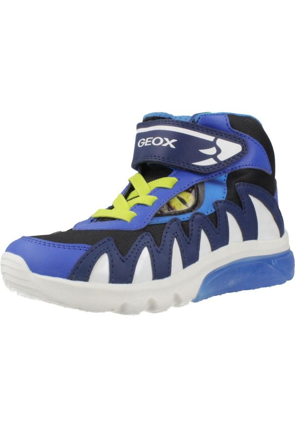 Geox - Kapcie GEOX J CIBERDRON BOY Niebieski. Kolor: niebieski. Materiał: syntetyk, tkanina. Sport: turystyka piesza