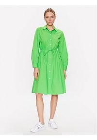TOMMY HILFIGER - Tommy Hilfiger Sukienka koszulowa 1985 WW0WW39196 Zielony Regular Fit. Kolor: zielony. Materiał: bawełna. Typ sukienki: koszulowe #1