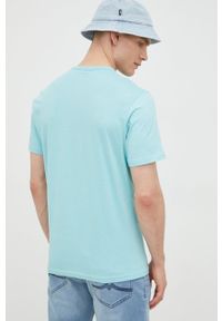Tom Tailor t-shirt bawełniany kolor turkusowy z nadrukiem. Kolor: turkusowy. Materiał: bawełna. Wzór: nadruk