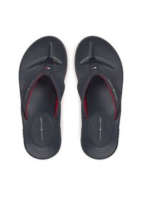 TOMMY HILFIGER - Tommy Hilfiger Japonki Molded Hilfiger Beach Sandal FM0FM05361 Granatowy. Kolor: niebieski. Materiał: skóra