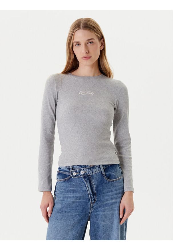 Guess Jeans Bluzka W5YP38 KA0H1 Szary Slim Fit. Kolor: szary. Materiał: bawełna