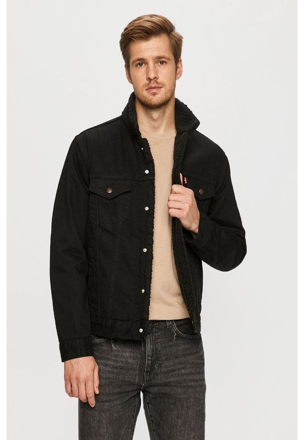 Levi's® - Levi's - Kurtka jeansowa. Okazja: na spotkanie biznesowe. Kolor: czarny. Materiał: jeans. Styl: biznesowy