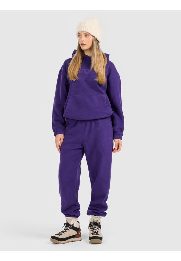4f - 4F Polar loose z kapturem damski - fioletowy XXL. Typ kołnierza: kaptur. Kolor: fioletowy. Materiał: polar. Sport: snowboard