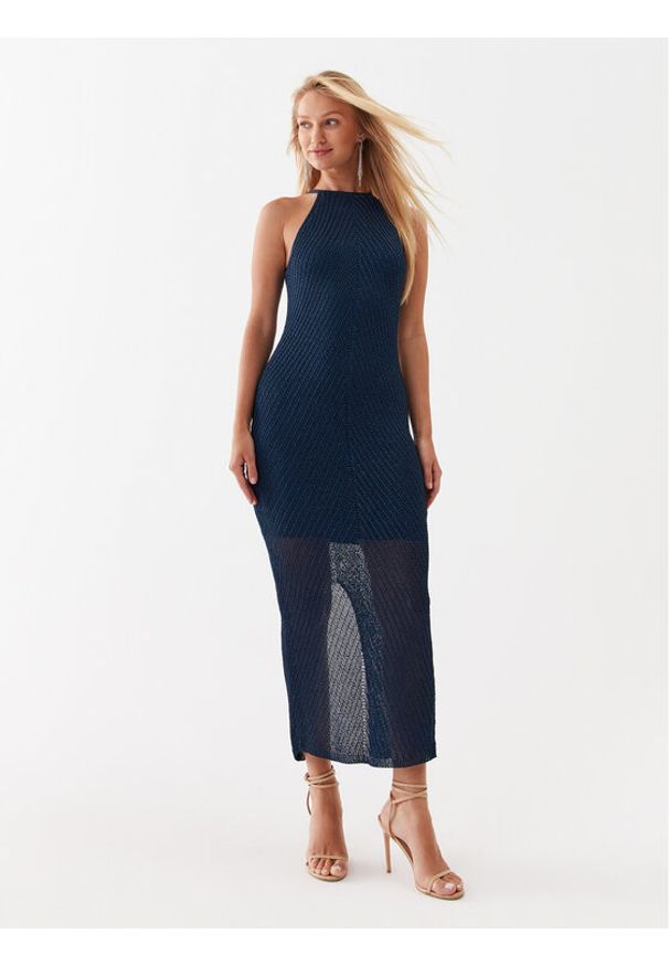 Guess Sukienka codzienna W3YK93 R24F0 Granatowy Slim Fit. Okazja: na co dzień. Kolor: niebieski. Materiał: wiskoza. Typ sukienki: proste. Styl: casual