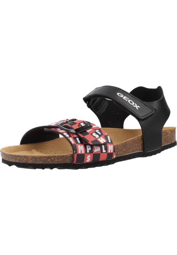 Geox - Sandały GEOX J GHITA BOY Czarny. Kolor: czarny. Materiał: syntetyk, tkanina. Sezon: lato