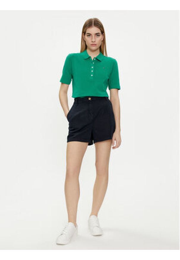TOMMY HILFIGER - Tommy Hilfiger Polo 1985 WW0WW37820 Zielony Regular Fit. Typ kołnierza: polo. Kolor: zielony. Materiał: bawełna