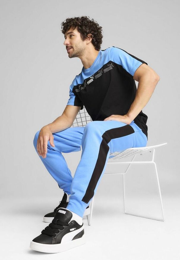 Puma - Męska koszulka Around the Block PUMA Team Light Blue. Kolor: niebieski. Wzór: haft