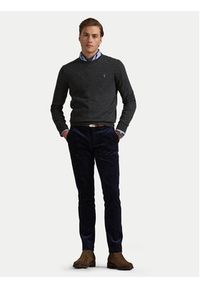 Polo Ralph Lauren Sweter 710946143003 Szary Slim Fit. Typ kołnierza: polo. Kolor: szary. Materiał: wełna