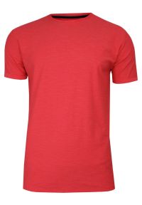 Koralowy Bawełniany T-Shirt Męski Bez Nadruku -Brave Soul- Czerwona Koszulka, Krótki Rękaw, Melanż. Okazja: na co dzień. Kolor: czerwony. Materiał: bawełna. Długość rękawa: krótki rękaw. Długość: krótkie. Wzór: melanż. Sezon: wiosna, lato. Styl: casual #1
