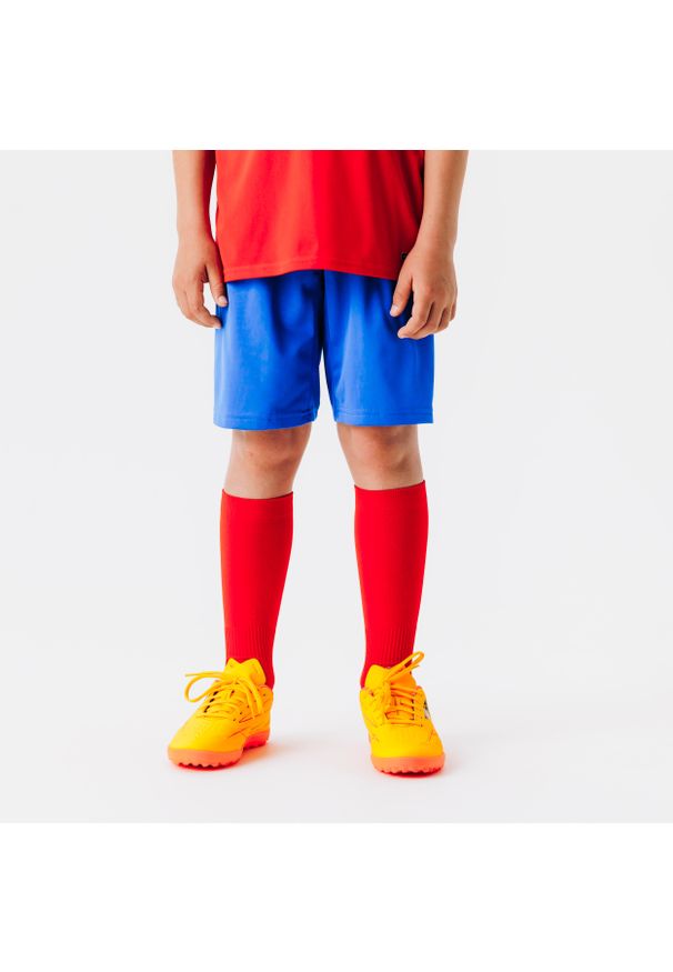 KIPSTA - Spodenki piłkarskie Kipsta Essential Club. Kolor: niebieski. Materiał: poliester, materiał. Sport: piłka nożna