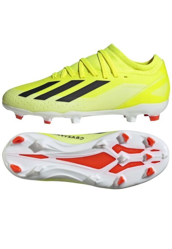 Adidas - Buty adidas X Crazyfast League Fg Jr IF0691 żółte. Kolor: żółty. Materiał: materiał, syntetyk. Szerokość cholewki: normalna