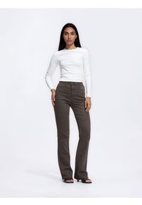 Reserved - Jeansy flare z wysokim stanem - dark grey jeans. Stan: podwyższony #1