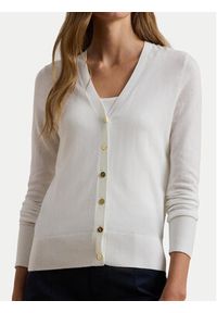 Lauren Ralph Lauren - LAUREN RALPH LAUREN Kardigan 200831710002 Biały Slim Fit. Kolor: biały. Materiał: bawełna #4