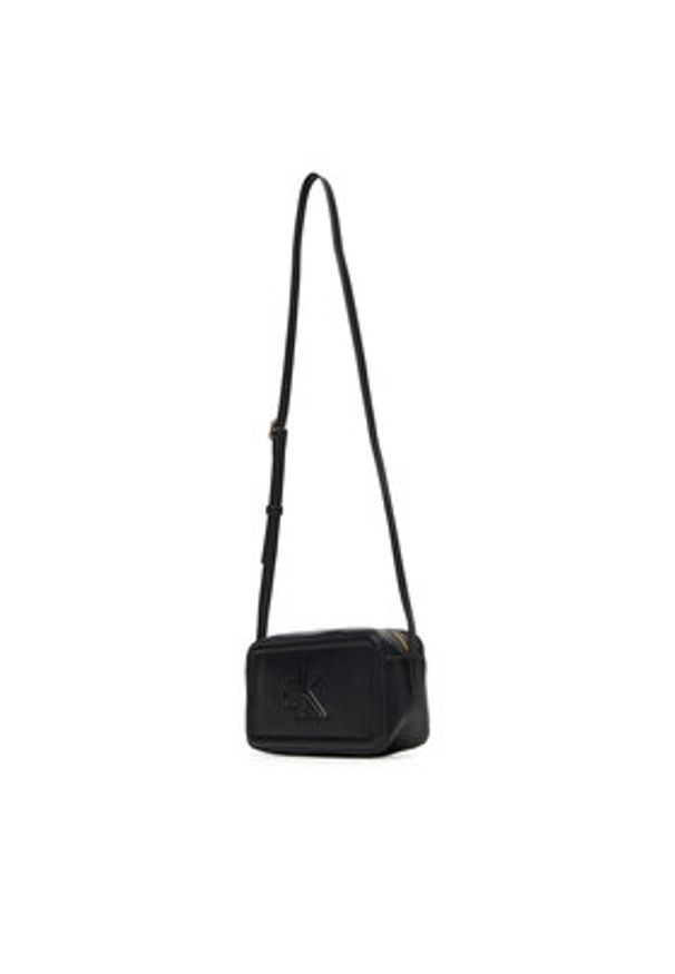 Calvin Klein Torebka Bold Ck Camera Bag LV04F3220G Czarny. Kolor: czarny. Materiał: skórzane