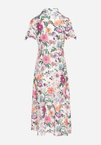 Born2be - Jasnobeżowa Rozkloszowana Sukienka o Koszulowym Kroju z Paskiem w Kwiatowy Wzór Fevelorine. Okazja: na co dzień. Kolor: beżowy. Wzór: kwiaty. Typ sukienki: koszulowe. Styl: casual #7