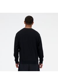 Bluza męska New Balance MT41547BK – czarna. Kolor: czarny. Materiał: tkanina, bawełna, dresówka. Wzór: napisy #4