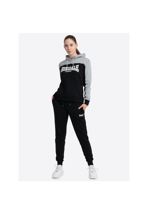 Lonsdale - Bluza z kapturem dla kobiet Punch Lurgan. Kolor: wielokolorowy, szary, czarny. Materiał: dresówka