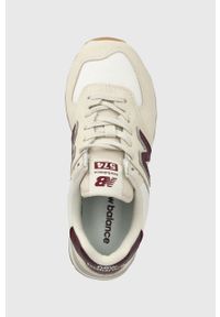 New Balance sneakersy WL574RCF kolor beżowy. Nosek buta: okrągły. Zapięcie: sznurówki. Kolor: beżowy. Materiał: guma. Model: New Balance 574 #3