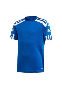 Adidas - Koszulka piłkarska dla dzieci adidas Squadra 21 JSY Y Jr. Kolor: biały, niebieski, wielokolorowy. Materiał: jersey. Sport: piłka nożna