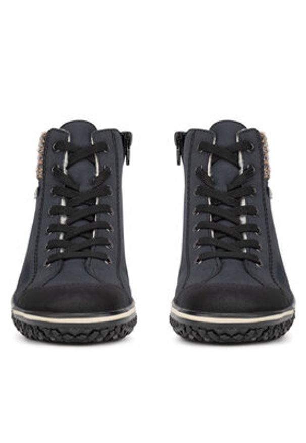 Rieker Trzewiki Z4243-14 Niebieski. Kolor: niebieski. Materiał: materiał