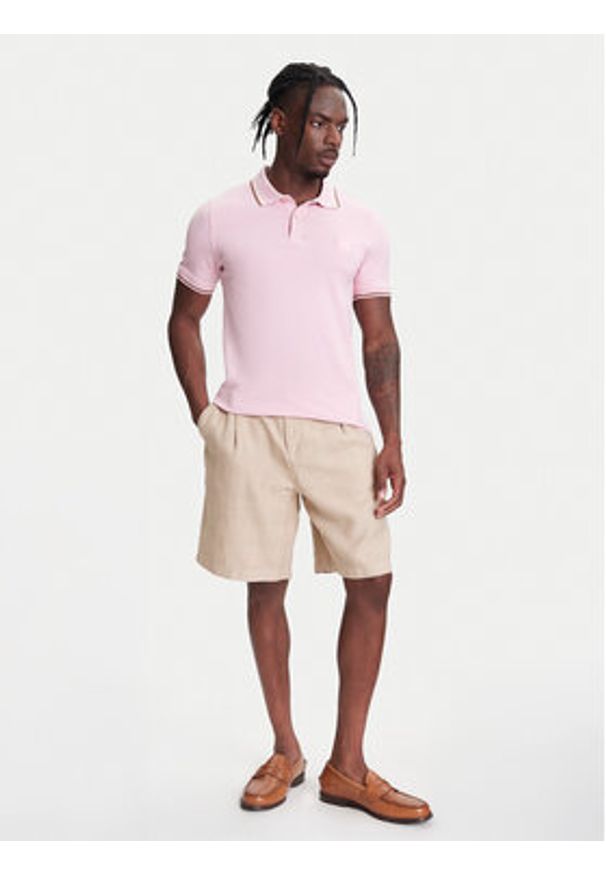 United Colors of Benetton - United Colors Of Benetton Polo 3F9HU302E Różowy Regular Fit. Typ kołnierza: polo. Kolor: różowy. Materiał: bawełna