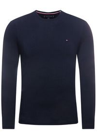 TOMMY HILFIGER - Tommy Hilfiger Longsleeve Stretch Tee MW0MW10804 Granatowy Slim Fit. Kolor: niebieski. Materiał: bawełna. Długość rękawa: długi rękaw #3
