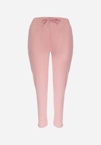 Born2be - Różowe Spodnie z Gumką w Pasie i Długimi Nogawkami Jasela. Kolor: różowy. Długość: długie. Styl: sportowy #4