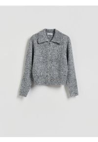 Reserved - Kardigan z domieszką wełny - szary. Kolor: szary. Materiał: wełna #1