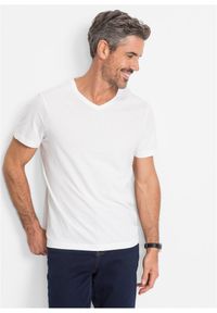 bonprix - T-shirt z dekoltem w serek (3 szt.). Typ kołnierza: dekolt w serek. Kolor: biały #1