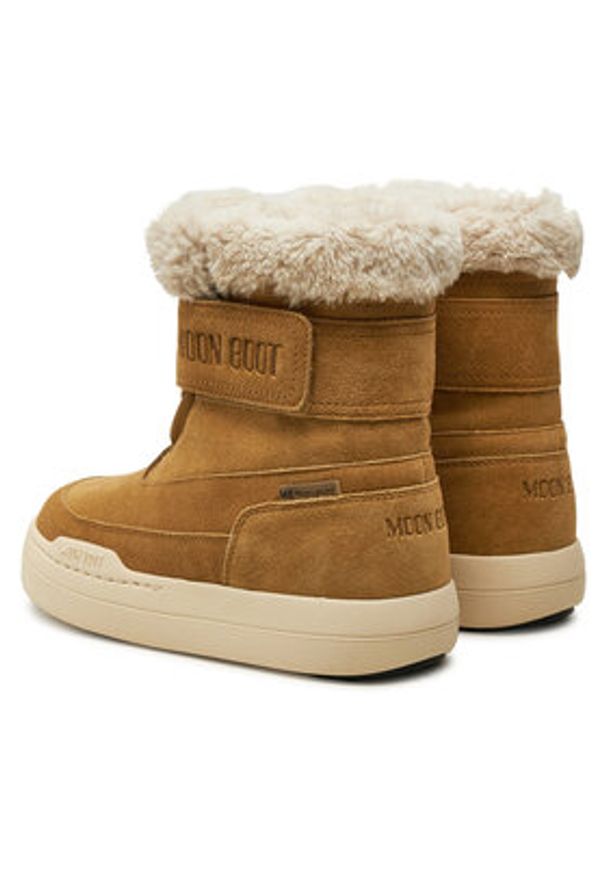 Moon Boot Śniegowce Junior Park Dtrap Boot Suede 80D3440040 Brązowy. Kolor: brązowy. Materiał: skóra, zamsz