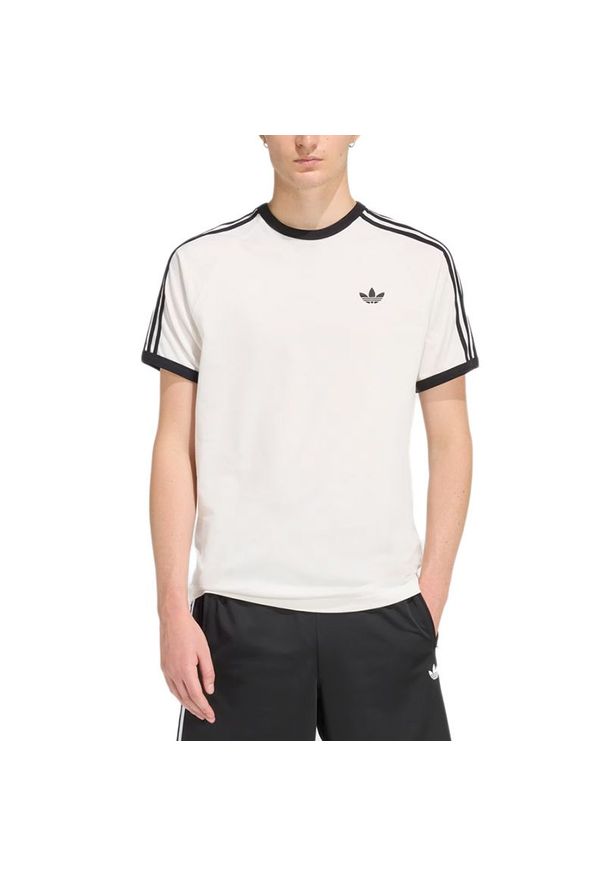 Adidas - Koszulka męska adidas Originals 3-Stripes KE3537 - biała. Kolor: biały. Materiał: bawełna. Długość rękawa: krótki rękaw. Długość: krótkie