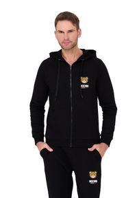 MOSCHINO Czarna męska bluza z kapturem, Rozmiar M. Typ kołnierza: kaptur. Kolor: czarny #3