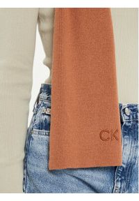 Calvin Klein Szalik Embroidery Fine K60K612601 Brązowy. Kolor: brązowy. Materiał: bawełna, materiał #2