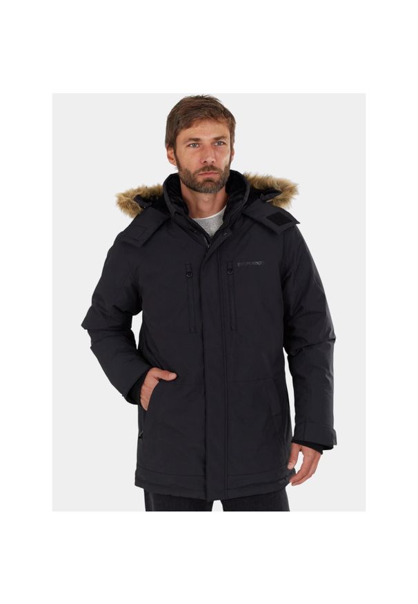FUNDANGO - Płaszcz Zimowy Męski Fundango Spirit. Kolor: czarny. Materiał: puch. Sezon: zima. Sport: turystyka piesza