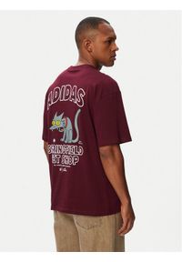 Adidas - adidas T-Shirt Snowball Graphic LG5065 Bordowy Oversize. Kolor: czerwony. Materiał: bawełna #1
