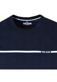 Klasyczny T-Shirt z Logo - Pako Jeans - Granatowy. Okazja: na co dzień. Kolor: niebieski. Materiał: bawełna. Wzór: nadruk. Styl: klasyczny #4