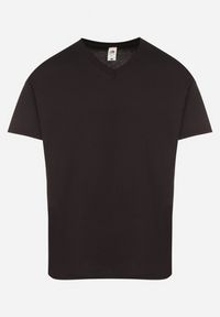 Born2be - Czarna Bawełniana Koszulka T-shirt Basic z Dekoltem w Serek Malvinea. Okazja: na spotkanie biznesowe, do pracy, na co dzień. Typ kołnierza: dekolt w serek. Kolor: czarny. Materiał: bawełna. Styl: biznesowy, casual, elegancki #6