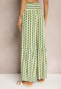 Renee - Zielone Spodnie z Wiskozy High Waist Typu Palazzo z Gumką w Talii Tiimacella. Okazja: na randkę, na co dzień. Stan: podwyższony. Kolor: zielony. Materiał: wiskoza. Styl: casual, elegancki #5