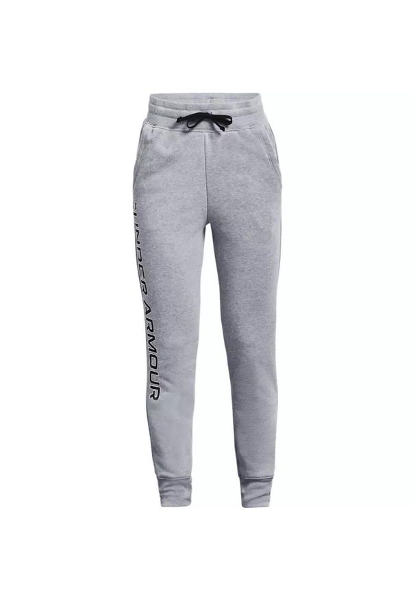 Spodnie dresowe dziewczęce Under Armour Rival Fleece Joggers. Kolor: szary. Materiał: dresówka