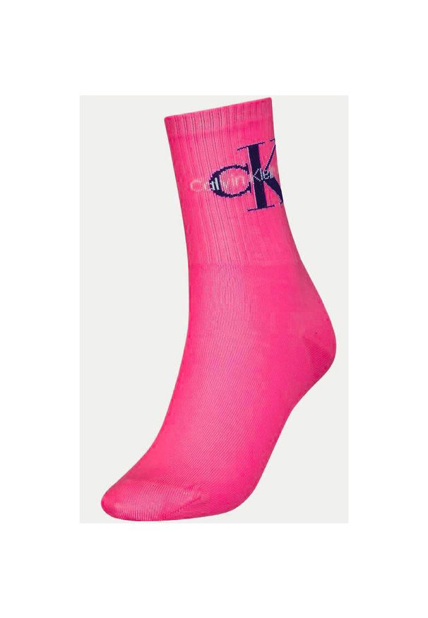 Skarpetki Damskie Calvin Klein Rib w Kolorze Jasnego Magenty 37-41. Kolor: fioletowy, wielokolorowy, różowy. Materiał: poliamid, bawełna, elastan