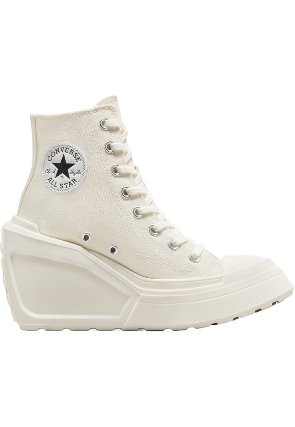 Trampki Converse Chuck 70 De Luxe Wedge. Kolor: beżowy. Materiał: materiał